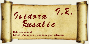 Isidora Rusalić vizit kartica